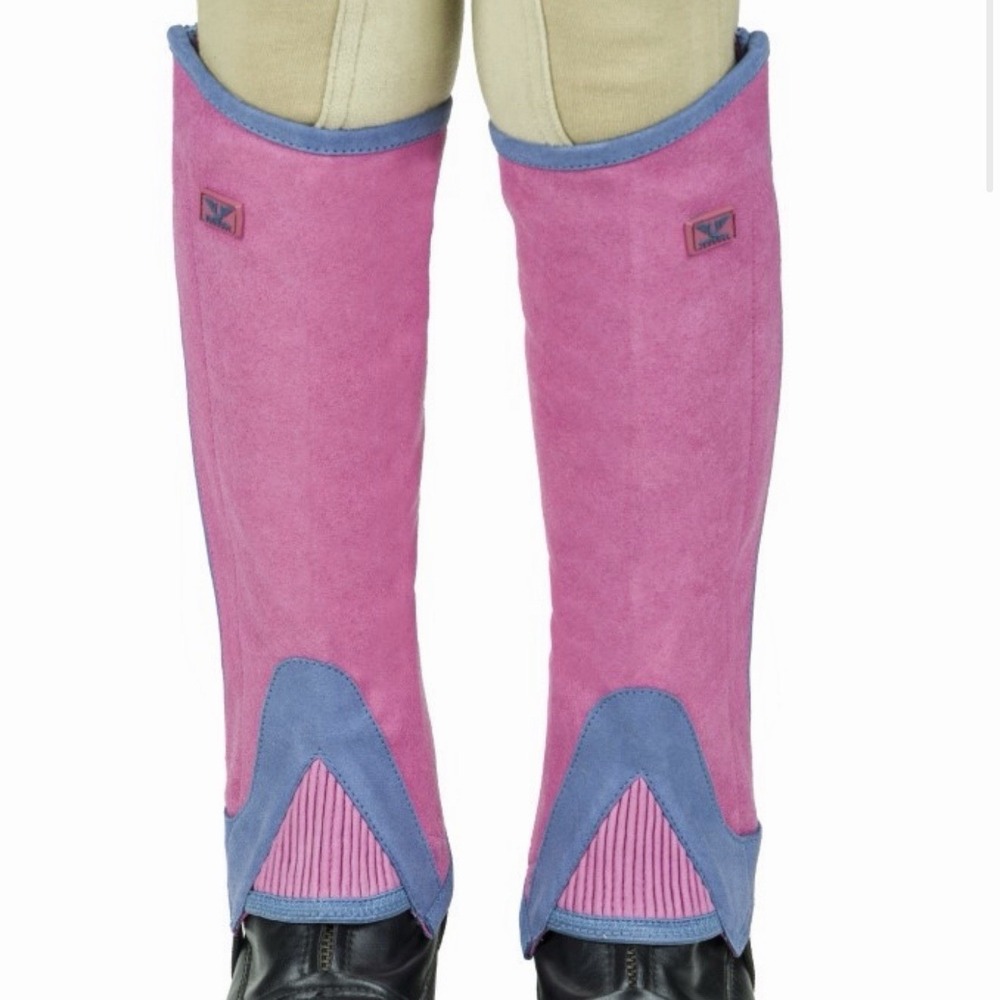 TuffRider Children's Keeneland Synthetic Half Chaps Size Medium Pink Purple